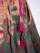 Riveting Mehendi Green Woven Silk Festival Wear Pattu Lehenga Choli
