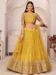Gorgeous Light Yellow Sequins Net Party Wear Lehenga Choli