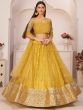 Gorgeous Light Yellow Sequins Net Party Wear Lehenga Choli