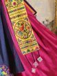 Stunning Pink & Navy Blue Embroidered Silk Traditional Ghaghra