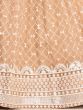 Fabulous Beige Thread Embroidery Net Wedding wear Lehenga Choli
