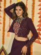 Fabulous Purple Foil Mirror Cotton Special Navratri Wear Ghaghra Choli
