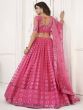 Astonishing Pink Sequins Net Reception Wear Wear Lehenga Choli