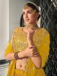 Adorning Yellow Georgette Embroidered Bridesmaid Lehenga For Women