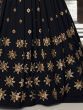 Awesome Black Georgette Sequins Bridesmaid Lehenga Choli For Women 