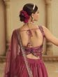 Sumptuous Deep Pink Shaded Sequins Silk Lehenga With Embroidered Choli