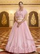 Fanciable Pink Georgette Embroidered Lehenga Choli For Engagement