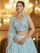 Excellent Sky Blue Georgette Embroidered Engagement Wear Lehenga Choli