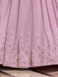 Glamorous Dusty Pink Georgette Sequins Work Reception Wear Lehenga 
