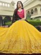Breathtaking Yellow Sequins Work Georgette Lehenga With Printed Dupatta
