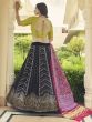 Delectable Navy Blue Sequins Work Georgette Lehenga With Printed Dupatta 