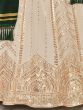 Desirable Off-White Sequins Embroidery Georgette Lehenga Choli
