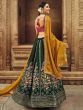 Marvelous Green Thread Embroidered Georgette Wedding Wear Lehenga Choli 