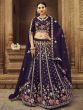 Amazing Purple Thread Embroidered Georgette Wedding Wear Lehenga Choli 

