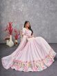 Wonderful Light Pink Sequins Embroidery Georgette Lehenga Choli