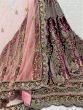 Intricate Dark Purple Velvet Peacock Pattern Embroidered Bridal Lehenga