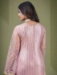 Pleasant Pink Sequins Embroidered Net Festive Wear Salwar Kameez