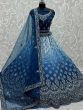 Marvellous Blue Sequined Net Reception Lehenga Choli 