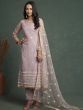 Gorgeous Lilac Embroidered Crepe Wedding Wear Salwar Kameez

