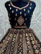 Prodigious Blue Fancy Embroidery Velvet Wedding Wear Lehenga Choli
