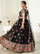 Black Floral Embroidered Heavy Net Wedding Wear Lehenga Choli