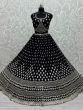 Charming Black Zircon Heavy Embroidered Net Lehenga Choli