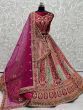 Majestic Hot Pink Fancy Embroided Velvet Designer Bridal Lehenga Ch