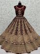 Splendid Maroon Fancy Embroidered Velvet Bridal Lehenga Choli
