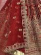 Majestic Red Fancy Embroidery Velvet Bridal Lehenga Choli