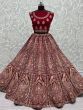 Fascinating Rani Pink Dori Embroidery Velvet Bridal Wear Lehenga Choli