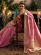 Charming Light Pink Zari Woven Dola Silk Festival Wear Saree With Blouse 
