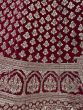 Splendid Red Zari Embroidery Velvet Bridal Wear Lehenga Choli
