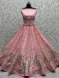 Dazzling Pink Sequined Embroidery Marriage Party Lehenga Choli 