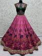 Alluring Pink Digital Printed Silk Wedding Lehenga Choli With Dupatta