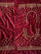 Alluring Pink Embroidered Velvet Lehenga Choli With Double Dupatta
