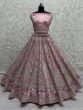 Amazing Pink Sequins Net Bridesmaid Lehenga Choli With Dupatta