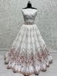 Glamorous White Thread-Work Silk Function Wear Lehenga Choli