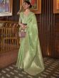 Pleasurable Light-Green Zari Weaving Silk Saree With Blouse