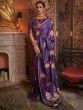 Shaded Purple Zari Weaving Pure Satin Reception Wear Saree