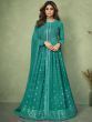 Marvelous Blue Thread Embroidered Party Wear Gown With Dupatta