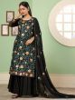 Amazing Black Sequins Embroidery Georgette Function Wear Sharara Suit 