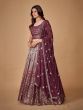 Exquisite Purple Sequined Georgette Marriage Wear Lehenga Choli