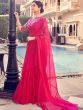 
Ravishing Pink Sequins Orangza Party Wear Ruffle Saree With Blouse
