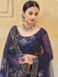 Outstanding Navy Blue Sequins Embroidered Net Party Wear Lehenga Choli