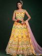 Marvelous Yellow Thread Embroidery Georgette Lehenga Choli