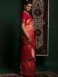 Remarkable Light Orange Zari Weaving Silk Wedding Wear Saree