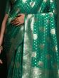 Ravishing Green Zari Weaving Silk Festival Wear Saree With Blouse