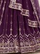 Adorable dark Purple Sequins Embroidered Georgette Lehenga Choli
