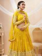 Beautiful Yellow Zari Embroidered Georgette Haldi Wear Lehenga Choli 
