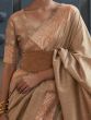 Captivating Brown Zari Weaving Tussar Silk Saree With Blouse
